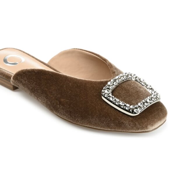 Journee Collection Shoes - Journee Womens Sonnia Mules Square Toe Slip On Evening Dress Flats 7.5US NWOB